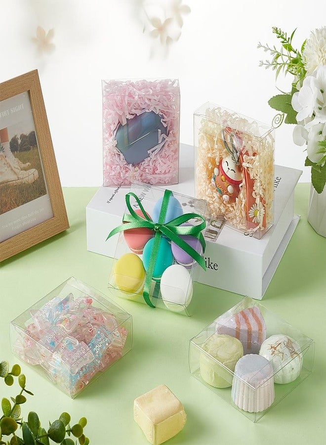 BENECREAT 20Pcs Clear Gift Boxes, 3.5x3.5x1.2inch PVC Wedding Favour Boxes for Candy Chocolate, Birthday Present Contains, Party Favor, Festival Gift Packaging - Image 5